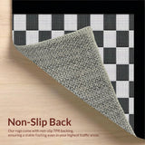 Ultra Soft Area Rug, Non Slip, Stain Resistant, Washable Area Rugs for Living Room, Bedroom, Rustic Twisted Checker Design(Black)
