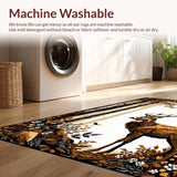 Ultra Soft Area Rug, Non Slip, Stain Resistant, Washable Area Rugs for Living Room, Bedroom, Lively Pastel Forest Creatures(Brown)