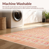 Ultra Soft Area Rug, Non Slip, Stain Resistant, Washable Area Rugs for Living Room, Bedroom, Desert Bloom Boho Chic Geometric(Beige)