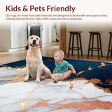 Ultra Soft Area Rug, Non Slip, Stain Resistant, Washable Area Rugs for Living Room, Bedroom, Pink and Blue Bedroom Rug for Modern Aesthetic(Blue)