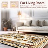Ultra Soft Area Rug, Non Slip, Stain Resistant, Washable Area Rugs for Living Room, Bedroom, Contemporary Natural Textured Elements(Beige)
