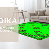 Ultra Soft Area Rug, Non Slip, Stain Resistant, Washable Area Rugs for Living Room, Bedroom, Rustic Low-Profile Clover Design(Green)