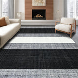Ultra Soft Area Rug, Non Slip, Stain Resistant, Washable Area Rugs for Living Room, Bedroom, Black White Patterned Carpet(Black)