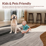 Ultra Soft Area Rug, Non Slip, Stain Resistant, Washable Area Rugs for Living Room, Bedroom, Modern Warm Neutral Aesthetic(Gray)