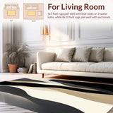 Black and Beige Abstract for Indoor Patios(Beige)