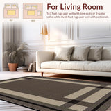 Ultra Soft Area Rug, Non Slip, Stain Resistant, Washable Area Rugs for Living Room, Bedroom, Contemporary Rustic Checkerboard Elegance(Beige)