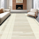 Modern Beige Stripe Cowhide Stylish Animal Skin for Home(Beige)