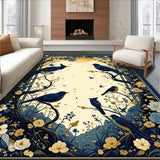 Ultra Soft Area Rug, Non Slip, Stain Resistant, Washable Area Rugs for Living Room, Bedroom, Balcony Featuring Abstract Animal Inspired Design(Blue)