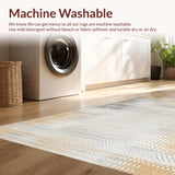 Ultra Soft Area Rug, Non Slip, Stain Resistant, Washable Area Rugs for Living Room, Bedroom, Stylish Geometric Beige and Gray Area with Distressed Finish(Gray)