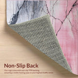 Ultra Soft Area Rug, Non Slip, Stain Resistant, Washable Area Rugs for Living Room, Bedroom, Chic Gray and Pink Geometric Aesthetic(Pink)