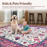 Ultra Soft Area Rug, Non Slip, Stain Resistant, Washable Area Rugs for Living Room, Bedroom, Luxurious Cream Petal Aesthetic(Ivory)