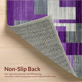 Ultra Soft Area Rug, Non Slip, Stain Resistant, Washable Area Rugs for Living Room, Bedroom, Stylish Lattice Patterned Elegance(Purple)