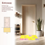 Ultra Soft Area Rug, Non Slip, Stain Resistant, Washable Area Rugs for Living Room, Bedroom, Charming Cartoon-Inspired Decor(Yellow)