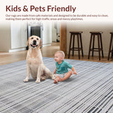 Ultra Soft Area Rug, Non Slip, Stain Resistant, Washable Area Rugs for Living Room, Bedroom, Elegant High Pile Contemporary Style(Gray)