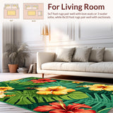Ultra Soft Area Rug, Non Slip, Stain Resistant, Washable Area Rugs for Living Room, Bedroom, Dynamic Nature-Inspired Artistry(Green)