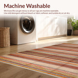 Ultra Soft Area Rug, Non Slip, Stain Resistant, Washable Area Rugs for Living Room, Bedroom, Colorful Eclectic Fiber Pattern(Orange)