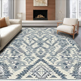 Ultra Soft Area Rug, Non Slip, Stain Resistant, Washable Area Rugs for Living Room, Bedroom, Sleek Monochrome Linear Design(Blue)