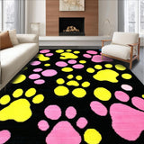 Ultra Soft Area Rug, Non Slip, Stain Resistant, Washable Area Rugs for Living Room, Bedroom, Lively Cartoonish Dog Prints Vibe(Black)