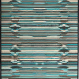 Ultra Soft Area Rug, Non Slip, Stain Resistant, Washable Area Rugs for Living Room, Bedroom, Rustic Earthy Floral Motif(Blue)
