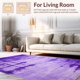 Ultra Soft Area Rug, Non Slip, Stain Resistant, Washable Area Rugs for Living Room, Bedroom, Charming Whimsical Color Burst(Purple)