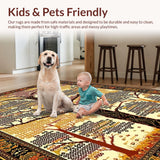 Ultra Soft Area Rug, Non Slip, Stain Resistant, Washable Area Rugs for Living Room, Bedroom, Nature-Inspired Earthy Tones(Gold)