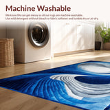 Ultra Soft Area Rug, Non Slip, Stain Resistant, Washable Area Rugs for Living Room, Bedroom, Vibrant Abstract 3D Illusion(Blue)