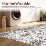 Ultra Soft Area Rug, Non Slip, Stain Resistant, Washable Area Rugs for Living Room, Bedroom, Rustic Earthy Toned Elegance(White)