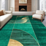 Ultra Soft Area Rug, Non Slip, Stain Resistant, Washable Area Rugs for Living Room, Bedroom, Luxurious Fluffy Asymmetrical Design(Green)