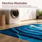 Ultra Soft Area Rug, Non Slip, Stain Resistant, Washable Area Rugs for Living Room, Bedroom, Serene Oceanic Color Blend(Blue)
