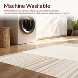 Ultra Soft Area Rug, Non Slip, Stain Resistant, Washable Area Rugs for Living Room, Bedroom, Stripe Area(Beige)