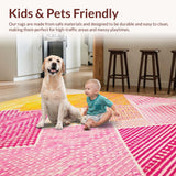 Ultra Soft Area Rug, Non Slip, Stain Resistant, Washable Area Rugs for Living Room, Bedroom, Delicate Modern Lattice Aesthetic(Yellow)
