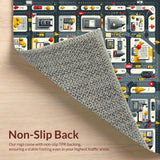 Ultra Soft Area Rug, Non Slip, Stain Resistant, Washable Area Rugs for Living Room, Bedroom, Dynamic Street Scene Playful Layout(Gray)