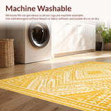 Ultra Soft Area Rug, Non Slip, Stain Resistant, Washable Area Rugs for Living Room, Bedroom, Radiant Yellow Geometric Style(Yellow)