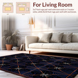 Ultra Soft Area Rug, Non Slip, Stain Resistant, Washable Area Rugs for Living Room, Bedroom, Chic Gothic Circle Bath Rug(Black)