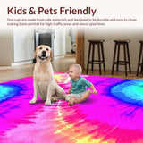 Ultra Soft Area Rug, Non Slip, Stain Resistant, Washable Area Rugs for Living Room, Bedroom, Energetic Gradient Cozy Style(Pink)