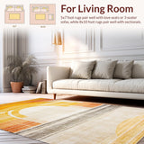 Ultra Soft Area Rug, Non Slip, Stain Resistant, Washable Area Rugs for Living Room, Bedroom, Serene Ethereal Color Splash(Gold)
