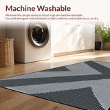 Ultra Soft Area Rug, Non Slip, Stain Resistant, Washable Area Rugs for Living Room, Bedroom, Vibrant Coastal Trellis Aesthetic(Gray)