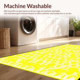 Ultra Soft Area Rug, Non Slip, Stain Resistant, Washable Area Rugs for Living Room, Bedroom, Whimsical Wave-Inspired Decor(Yellow)