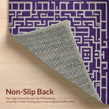 Ultra Soft Area Rug, Non Slip, Stain Resistant, Washable Area Rugs for Living Room, Bedroom, Stylish Gray and Purple Harmony(Purple)
