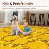Ultra Soft Area Rug, Non Slip, Stain Resistant, Washable Area Rugs for Living Room, Bedroom, Contemporary Yellow Geometric Living Room Area Rug(Yellow)