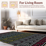 Ultra Soft Area Rug, Non Slip, Stain Resistant, Washable Area Rugs for Living Room, Bedroom, Stylish Black and White Humor(Purple)