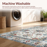 Ultra Soft Area Rug, Non Slip, Stain Resistant, Washable Area Rugs for Living Room, Bedroom, Rustic Neutral Tiled Pattern(Beige)