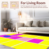 Ultra Soft Area Rug, Non Slip, Stain Resistant, Washable Area Rugs for Living Room, Bedroom, Artful Kid-Friendly Decorative Experience(Yellow)