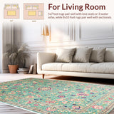 Ultra Soft Area Rug, Non Slip, Stain Resistant, Washable Area Rugs for Living Room, Bedroom, Cream Green Nursery Playroom Stain-Resistant Rug(Green)