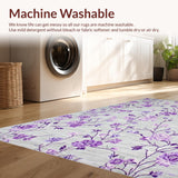 Ultra Soft Area Rug, Non Slip, Stain Resistant, Washable Area Rugs for Living Room, Bedroom, Artful Light Grey Botanical Print(Gray)