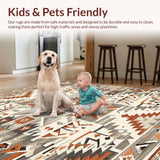 Ultra Soft Area Rug, Non Slip, Stain Resistant, Washable Area Rugs for Living Room, Bedroom, Elegant Neutral Trellis Design(Gray)