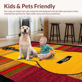 Ultra Soft Area Rug, Non Slip, Stain Resistant, Washable Area Rugs for Living Room, Bedroom, Creative Vintage Melody Inspired Look(Yellow)