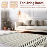 Ultra Soft Area Rug, Non Slip, Stain Resistant, Washable Area Rugs for Living Room, Bedroom, Sophisticated Abstract Textured Elements(White)