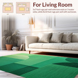Ultra Soft Area Rug, Non Slip, Stain Resistant, Washable Area Rugs for Living Room, Bedroom, Contemporary Faded Kids Playroom Stain-Resistant Rug(Green)