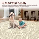 Ultra Soft Area Rug, Non Slip, Stain Resistant, Washable Area Rugs for Living Room, Bedroom, Luxury Chenille Bathroom with Water Absorbent Pile and Anti Slip Feature(Beige)